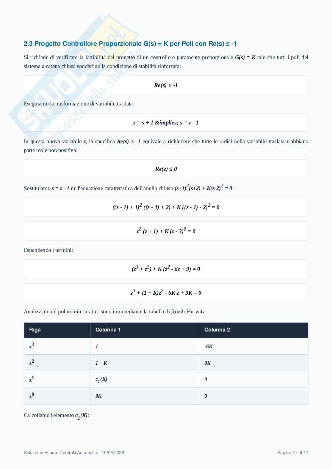 Esercizi esame Control Systems 19 marzo 2026 Pag. 11