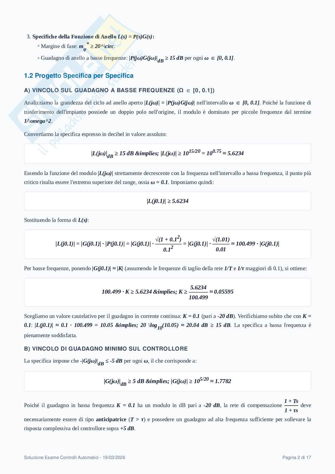 Esercizi esame Control Systems 19 marzo 2026 Pag. 2