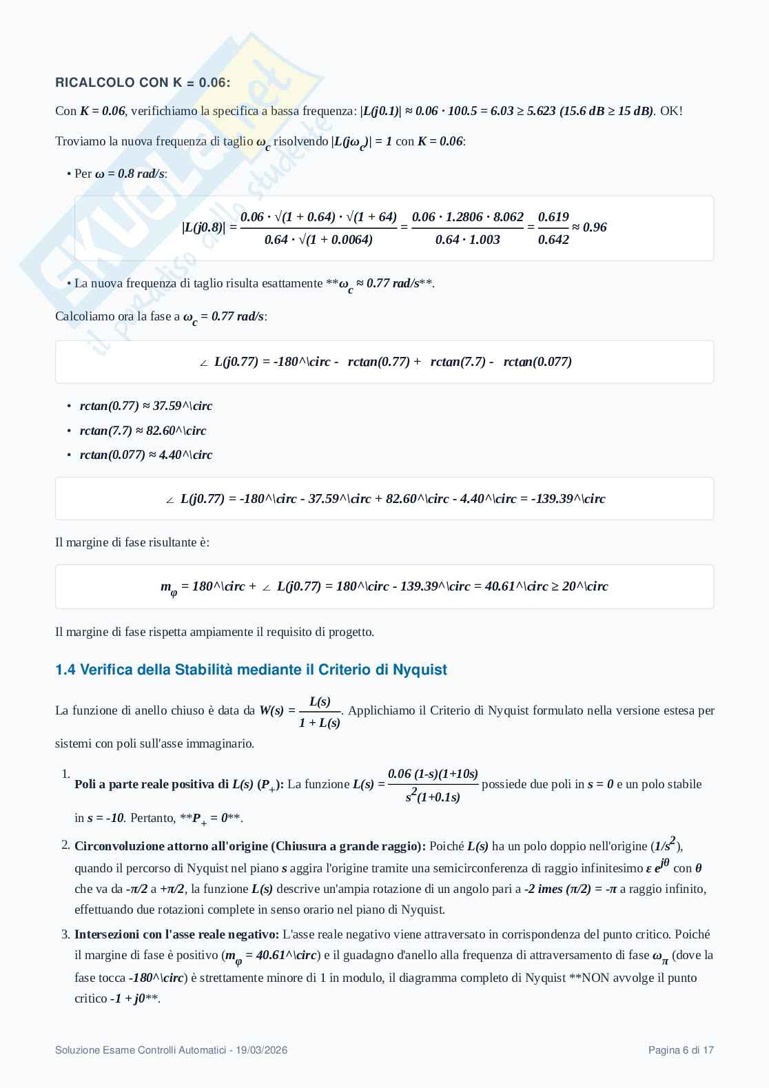 Esercizi esame Control Systems 19 marzo 2026 Pag. 6