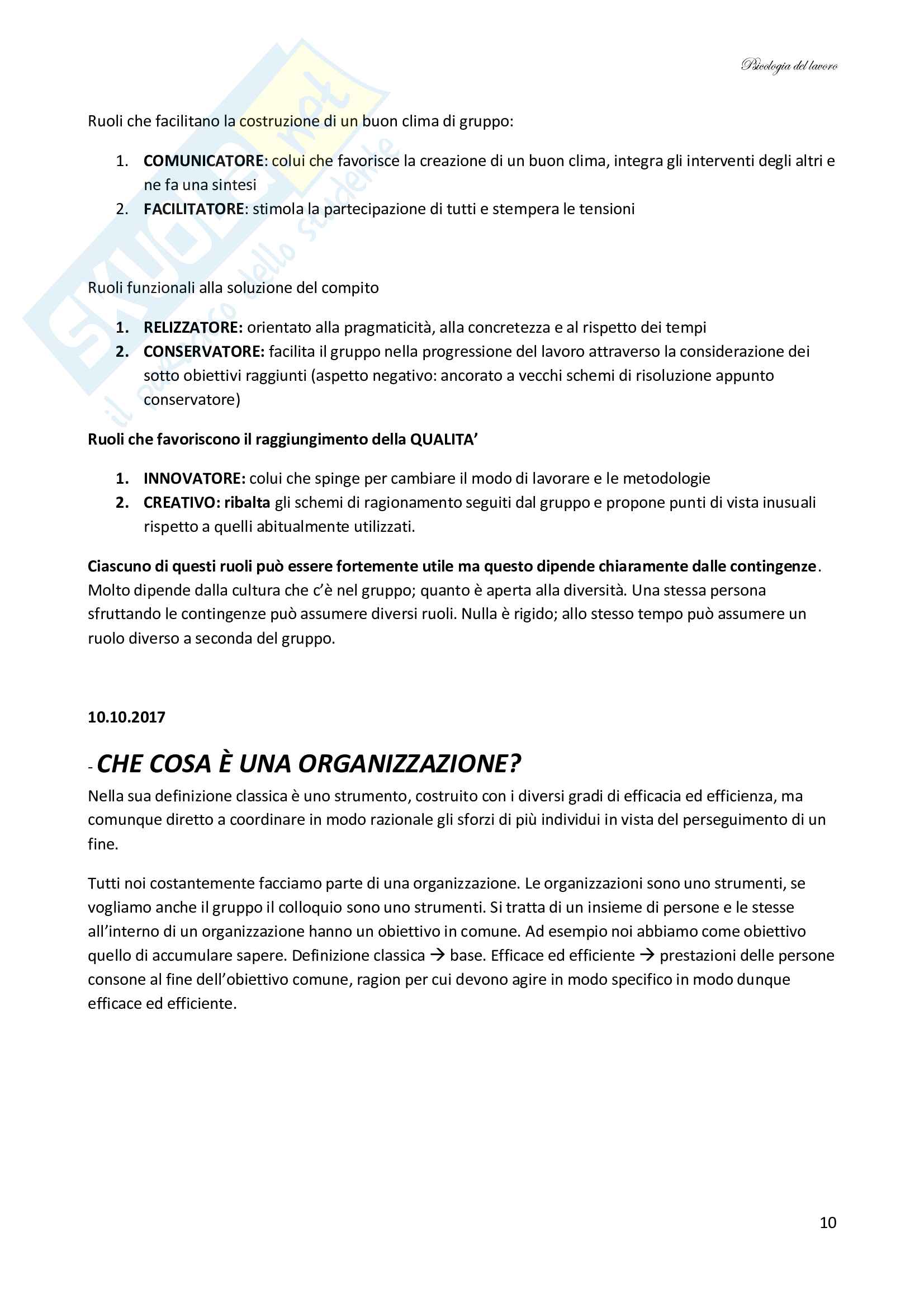 Appunti per sostenere l'esame di: psicologia del lavoro e delle organizzazioni Pag. 11