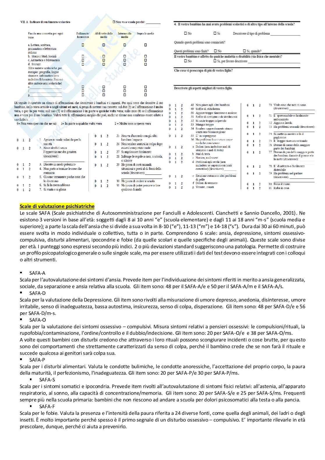 Laboratorio di Strumenti di valutazione dello sviluppo Pag. 76