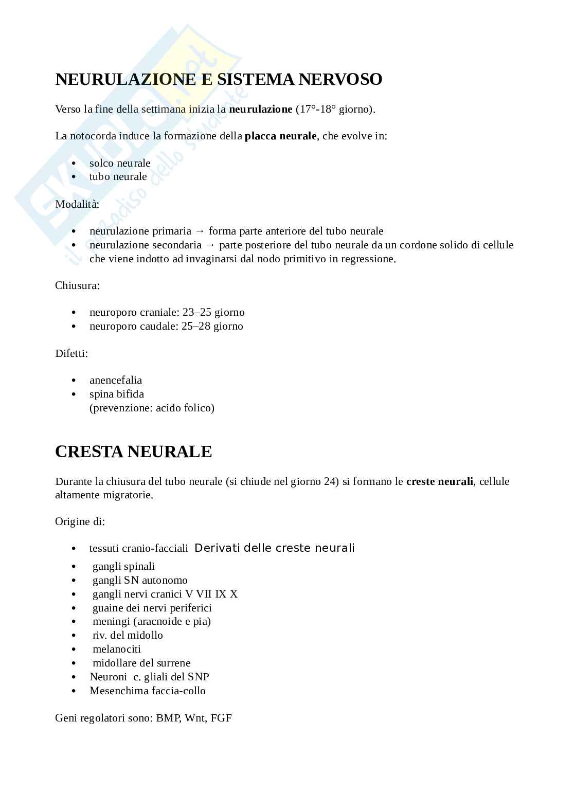 Riassunto esame Istologia ed embriologia umana, Prof. Virgilio Alberto, libro consigliato Istologia, Monesi Pag. 6