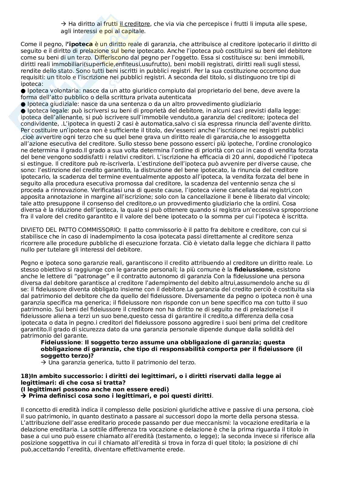 Domande orale Istituzioni di diritto privato Pag. 36