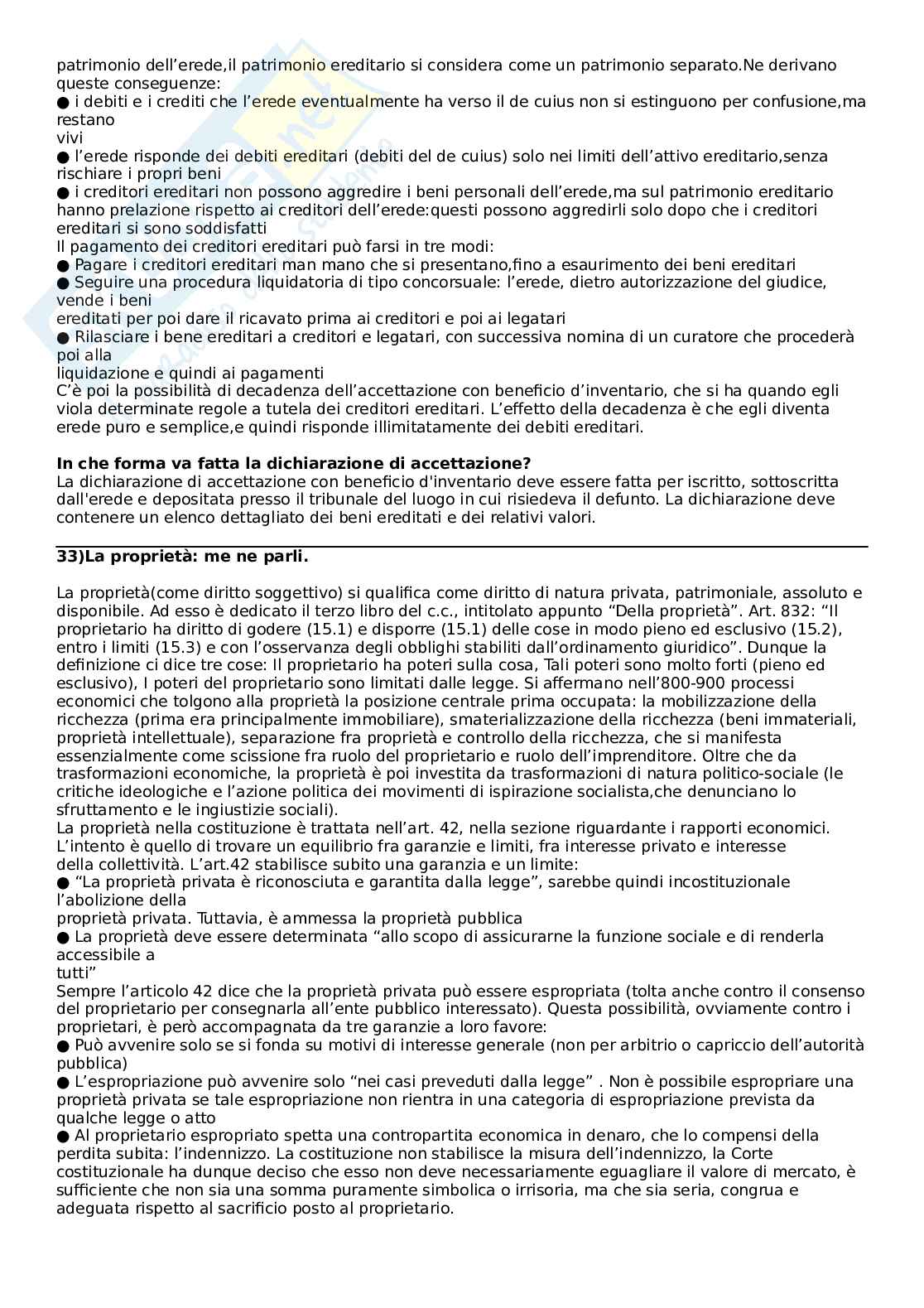 Domande orale Istituzioni di diritto privato Pag. 61