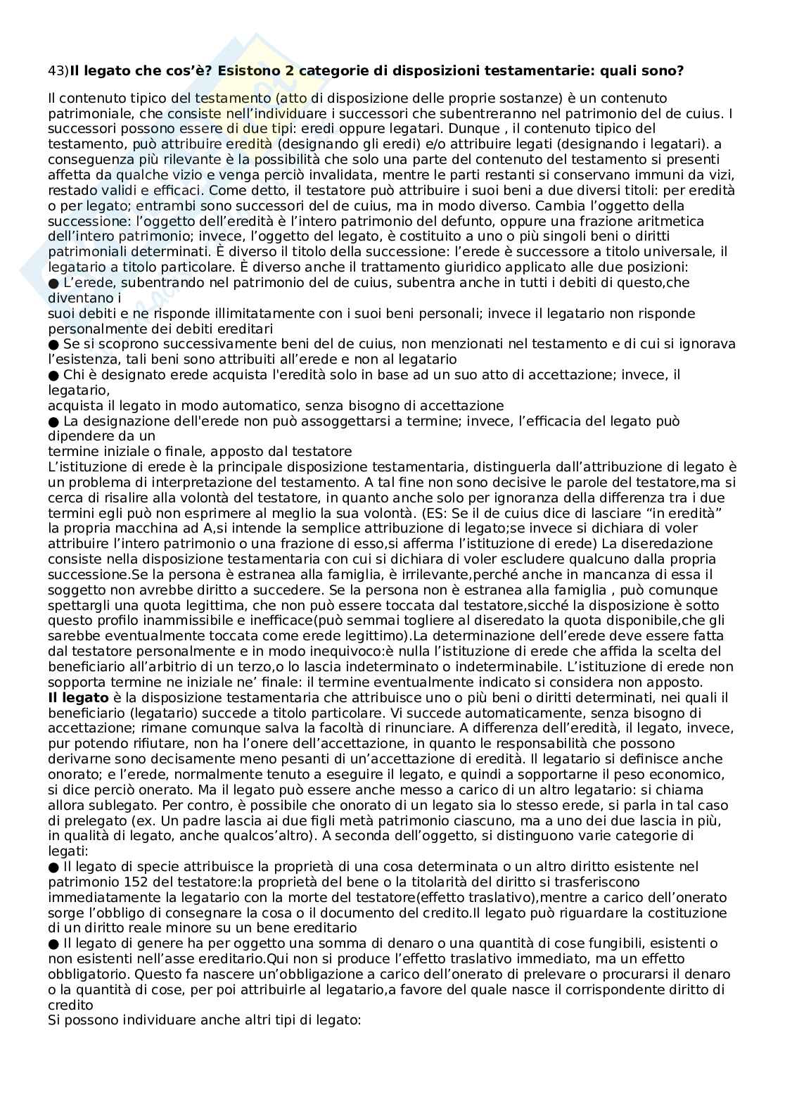 Domande orale Istituzioni di diritto privato Pag. 81