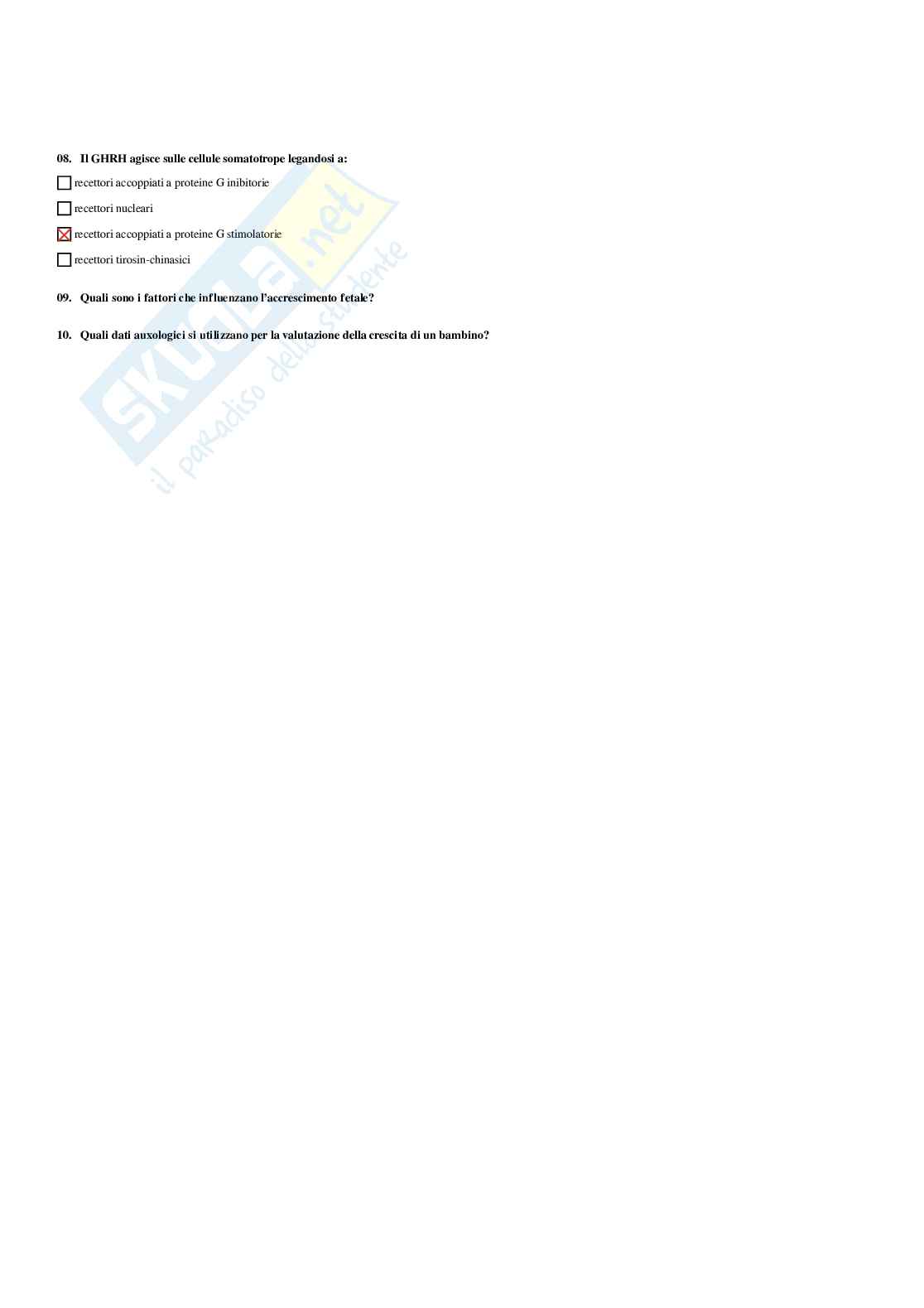 Paniere Endocrinologia applicata all'attività motoria (2026) - Risposte Multiple Corrette Pag. 16