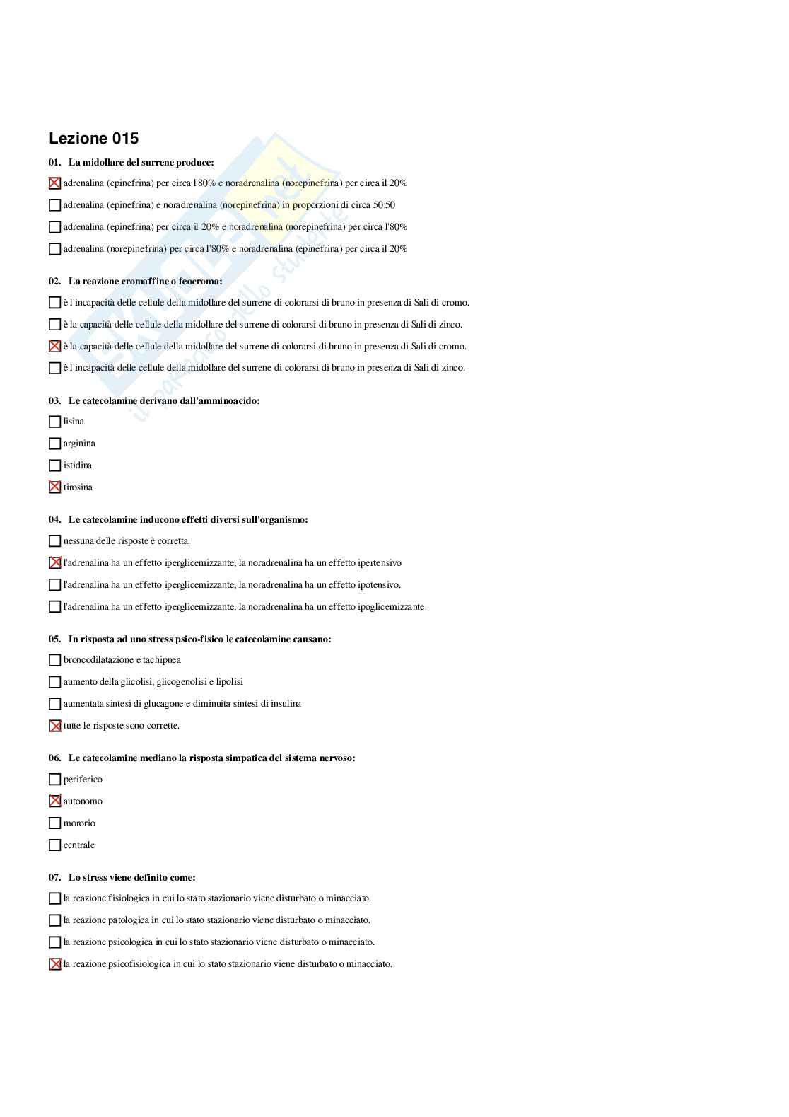 Paniere Endocrinologia applicata all'attività motoria (2026) - Risposte Multiple Corrette Pag. 31