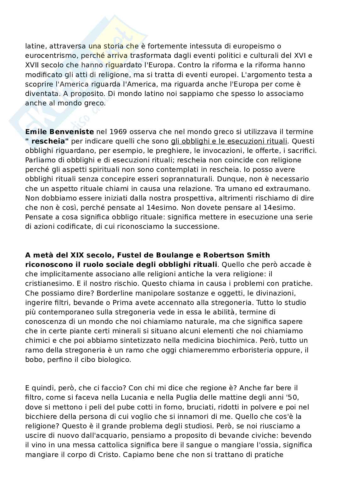 Appunti di Antropologia delle religioni integrati con slide e lezioni per primo esonero  Pag. 21