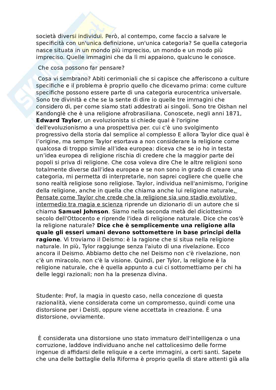 Appunti di Antropologia delle religioni integrati con slide e lezioni per primo esonero  Pag. 31