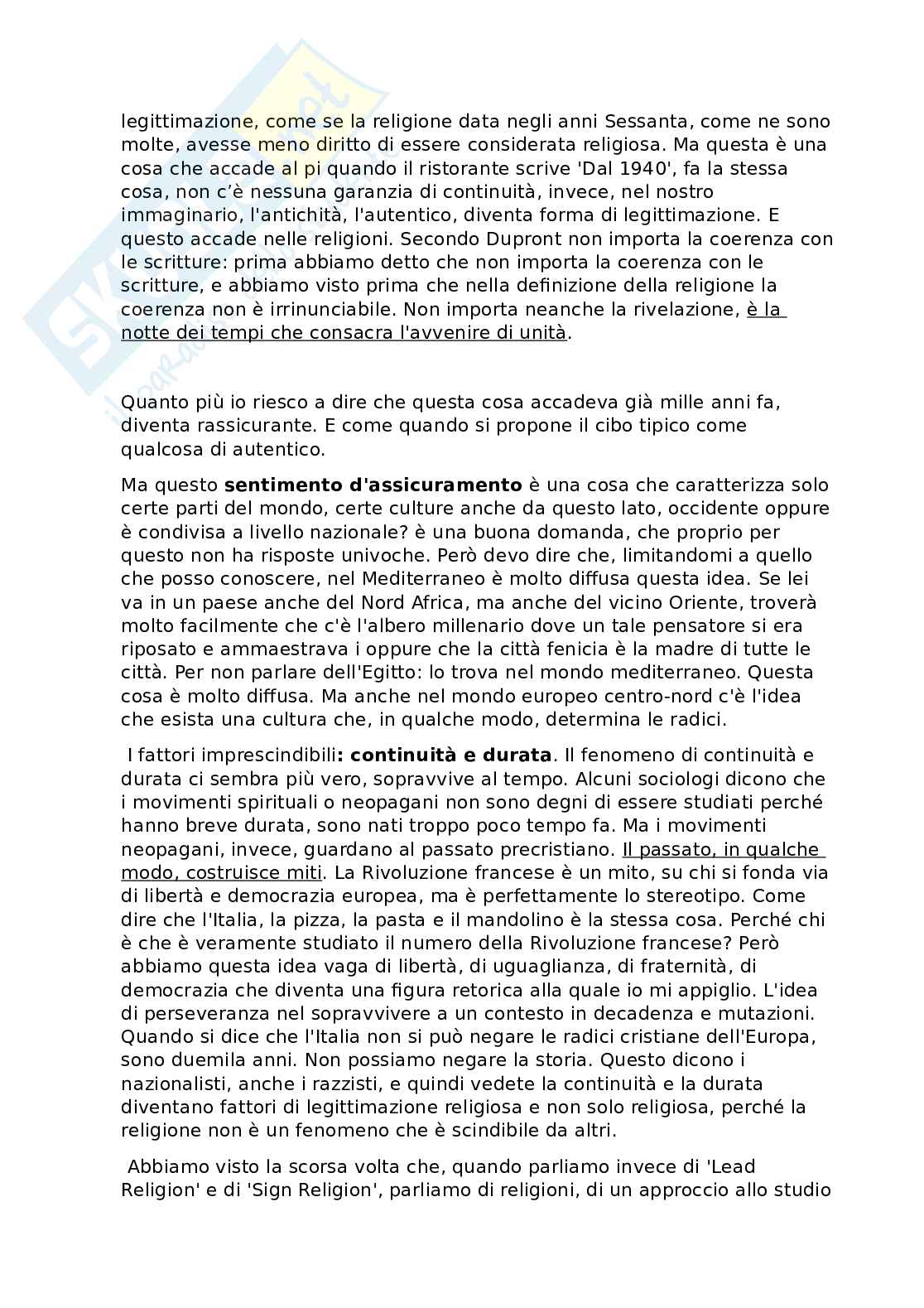 Appunti di Antropologia delle religioni integrati con slide e lezioni per primo esonero  Pag. 36