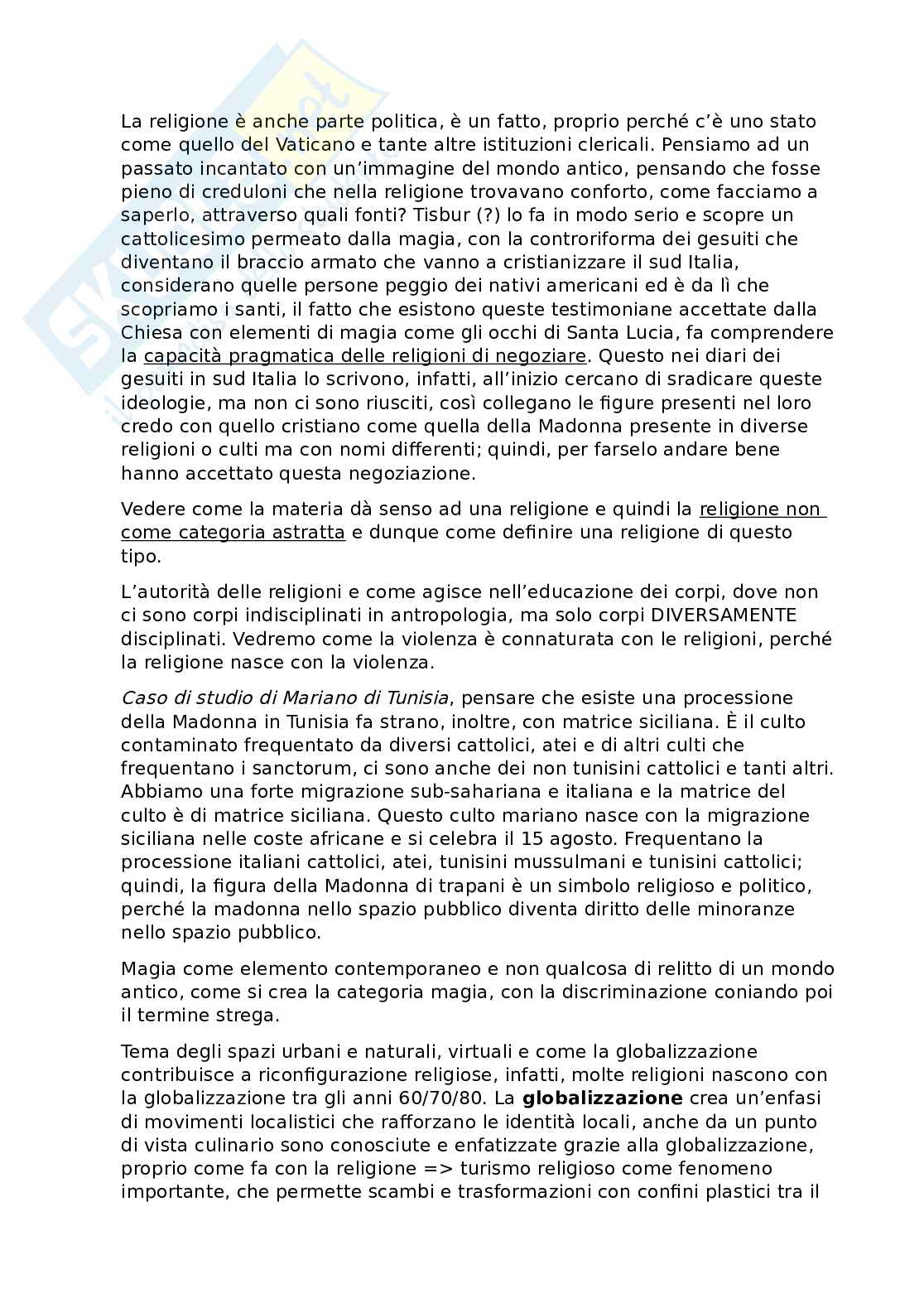 Appunti di Antropologia delle religioni integrati con slide e lezioni per primo esonero  Pag. 6