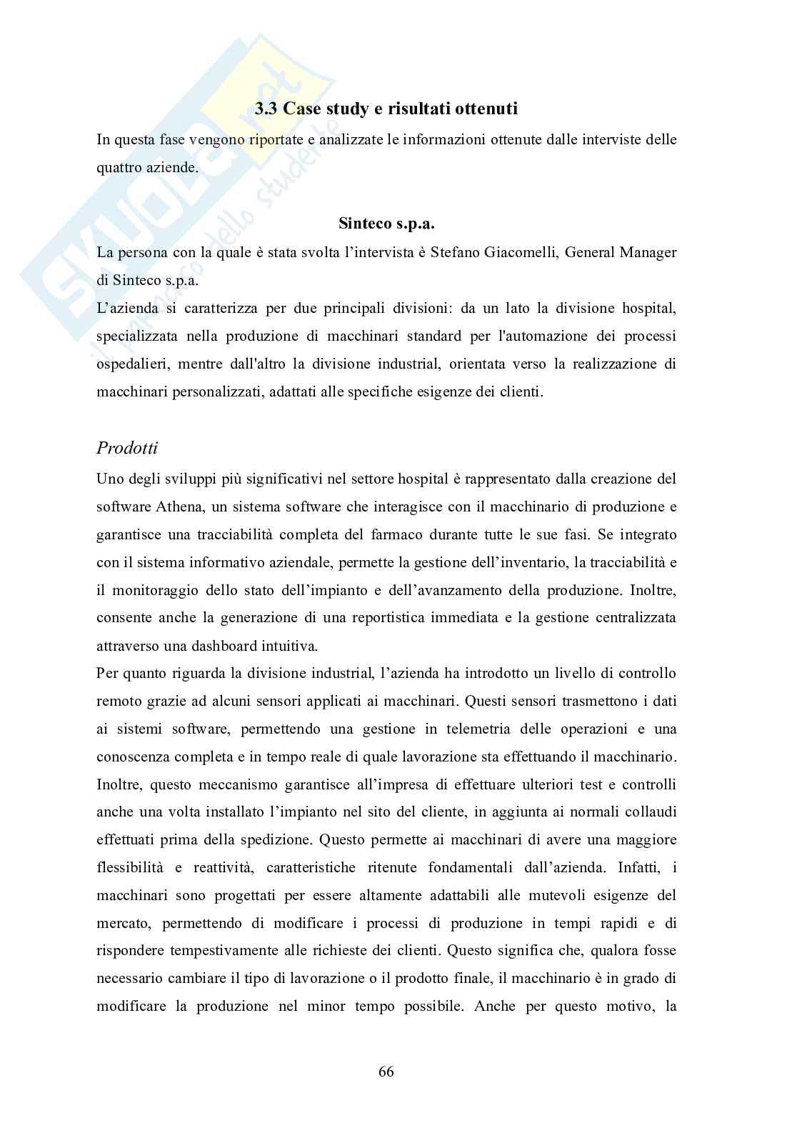 Tesi magistrale: Industria 4.0 e Casi Studio Aziende Venete (Strategia Aziendale) - Valutazione 110L Pag. 66
