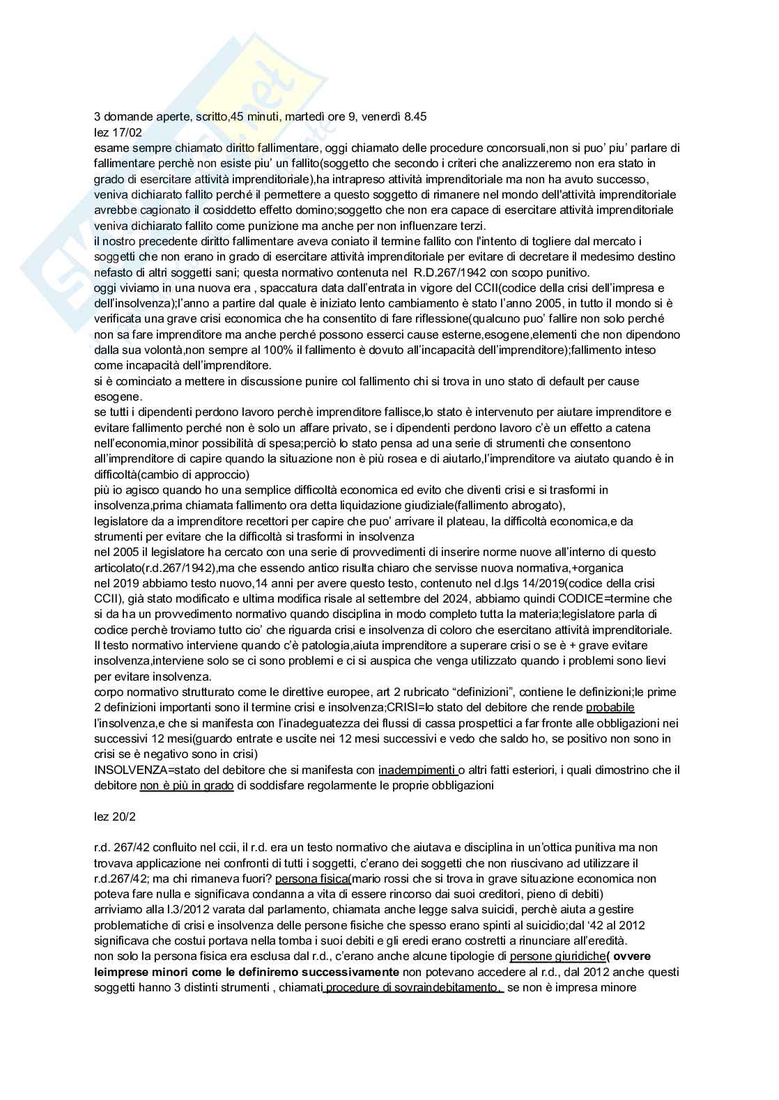 Diritto delle procedure concorsuali  Pag. 1
