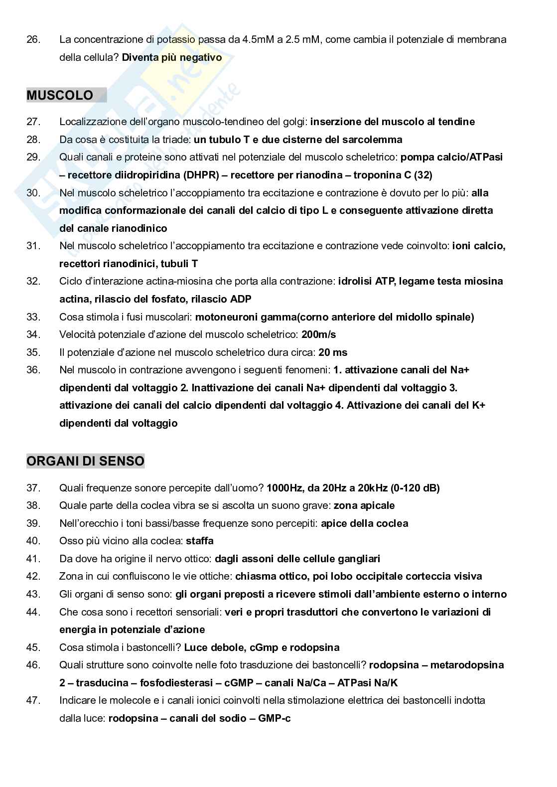 Domande Fisiologia umana Pag. 2