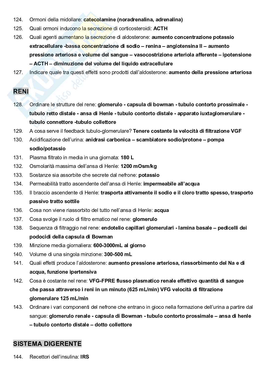 Domande Fisiologia umana Pag. 6