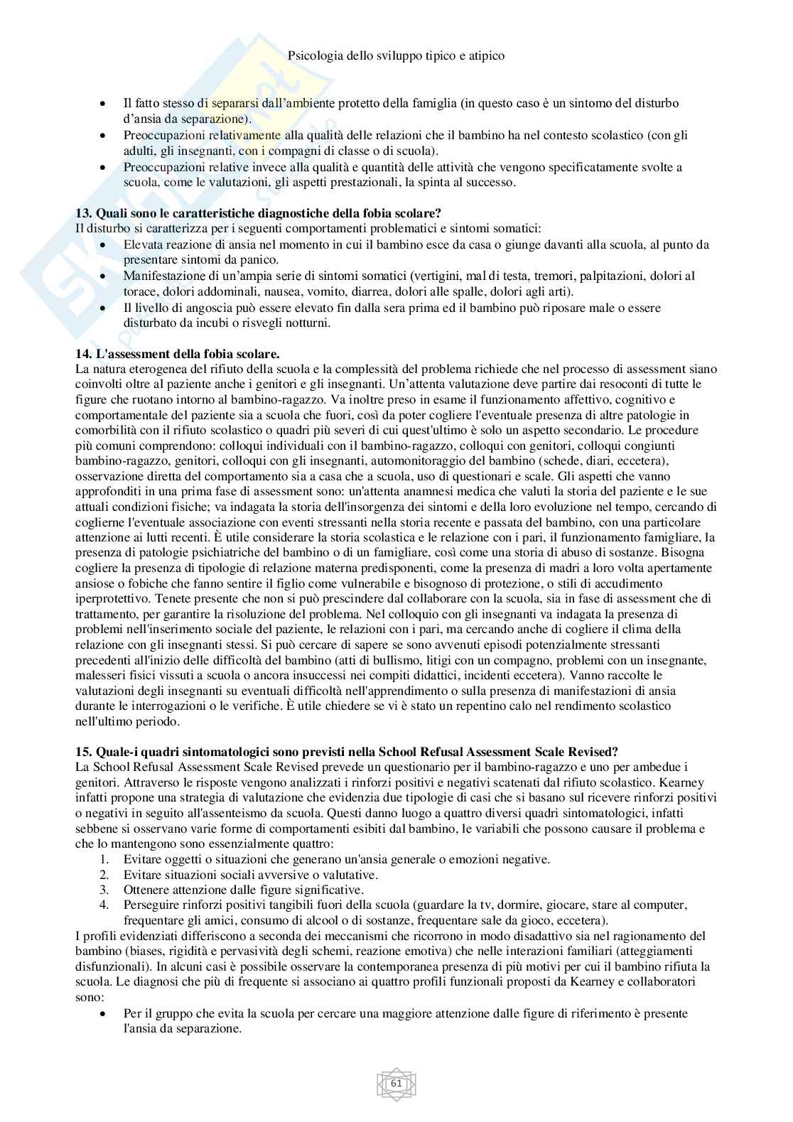 Paniere psicologia dello sviluppo tipico e atipico - domande aperte Pag. 61