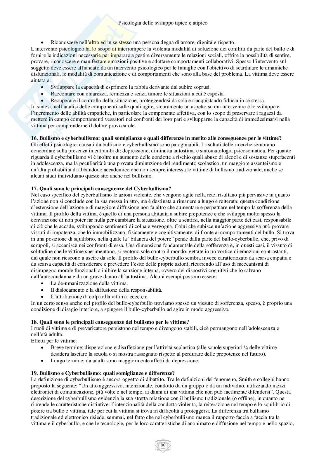 Paniere psicologia dello sviluppo tipico e atipico - domande aperte Pag. 86