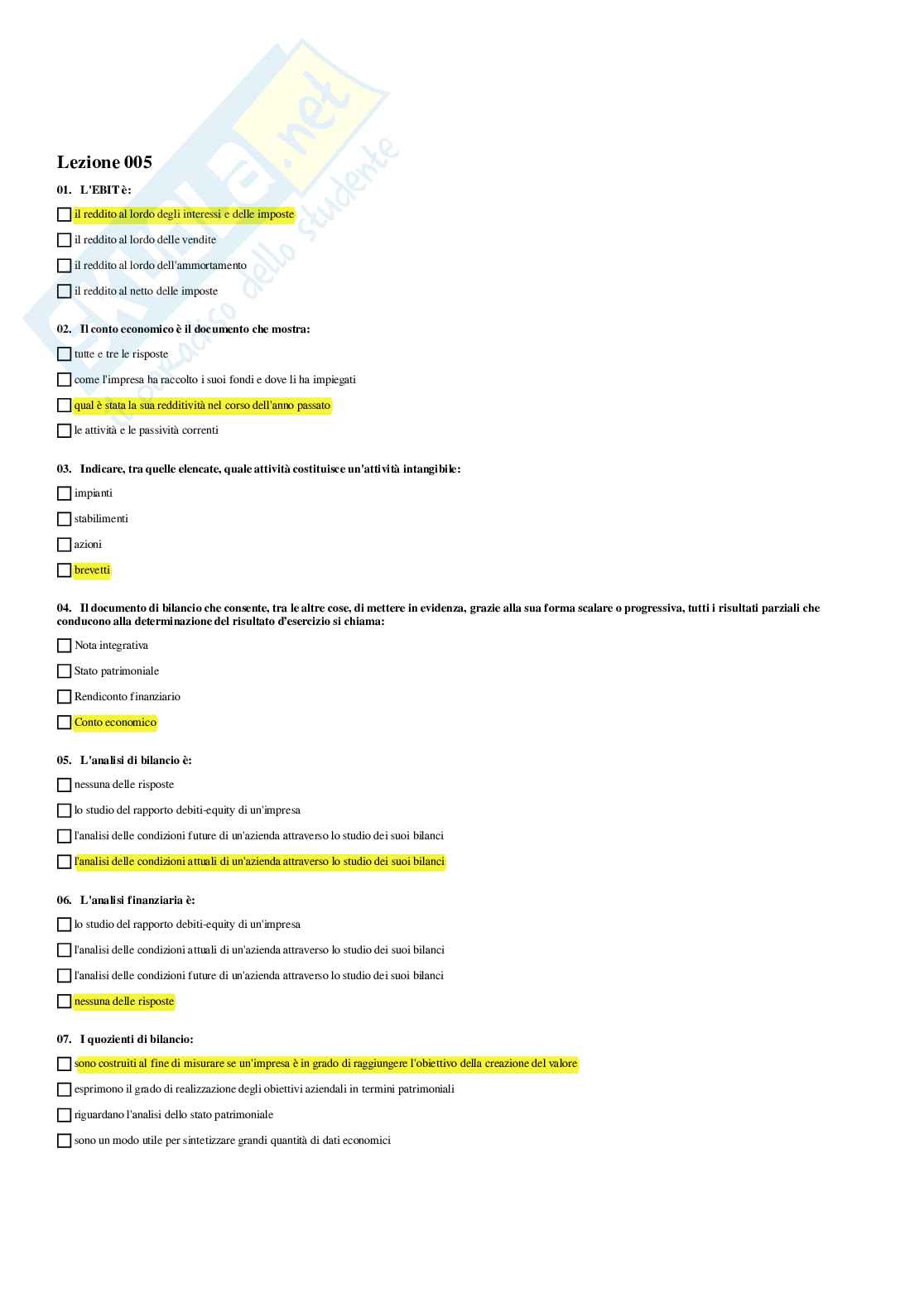 Paniere Finanza aziendale B - multiple e aperte Pag. 11