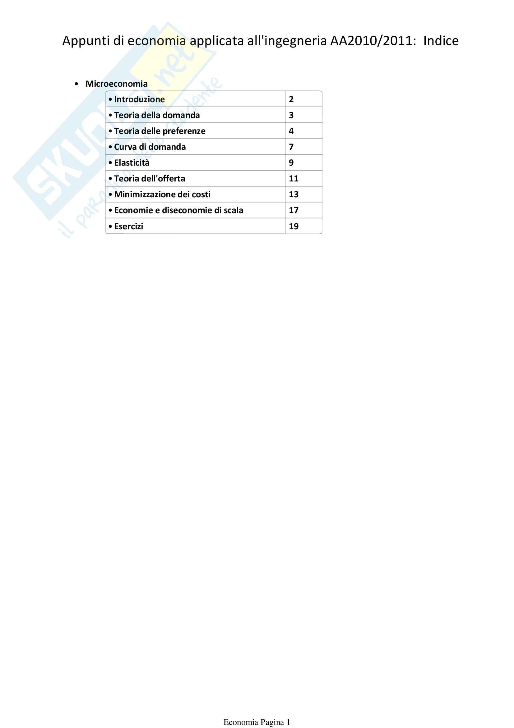 Lezioni, Economia applicata Pag. 1