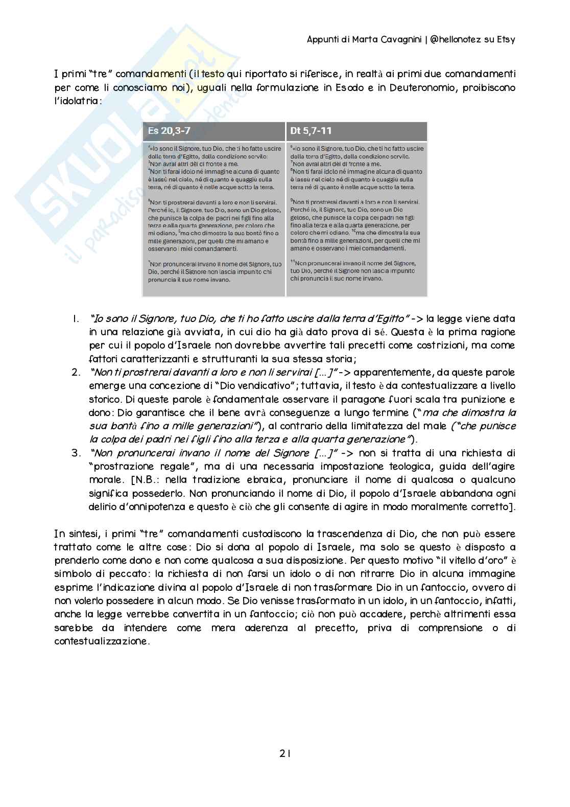 Riassunto esame Teologia 3, Prof. Cati Alice, libro consigliato Introduzione all’etica cristiana, Piana Pag. 21
