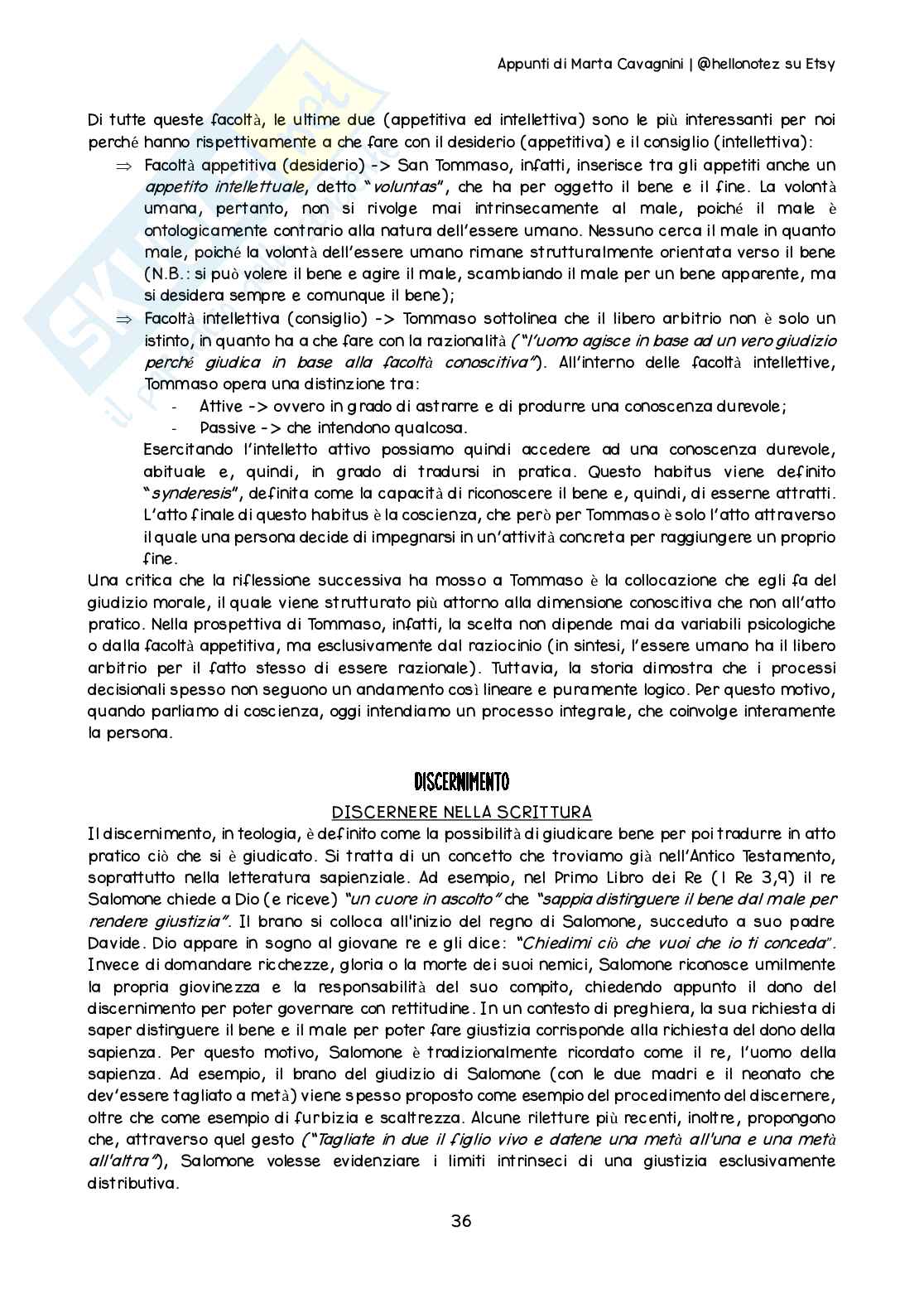 Riassunto esame Teologia 3, Prof. Cati Alice, libro consigliato Introduzione all’etica cristiana, Piana Pag. 36