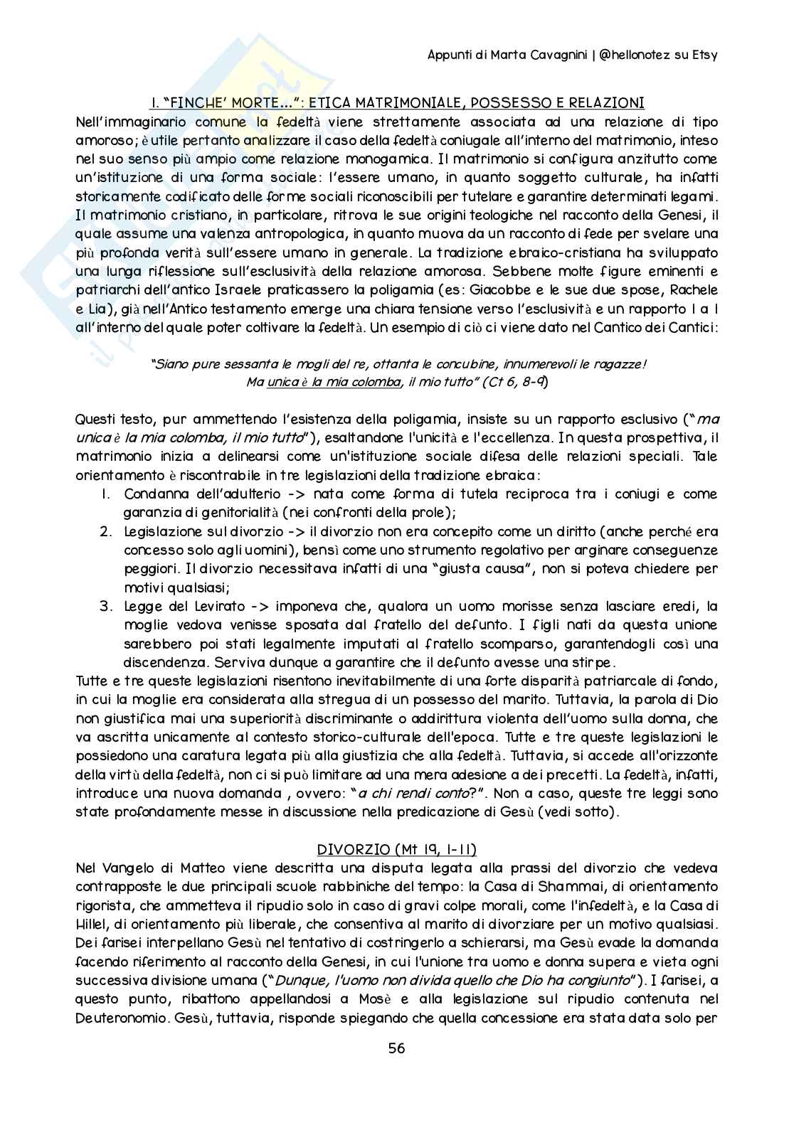 Riassunto esame Teologia 3, Prof. Cati Alice, libro consigliato Introduzione all’etica cristiana, Piana Pag. 56