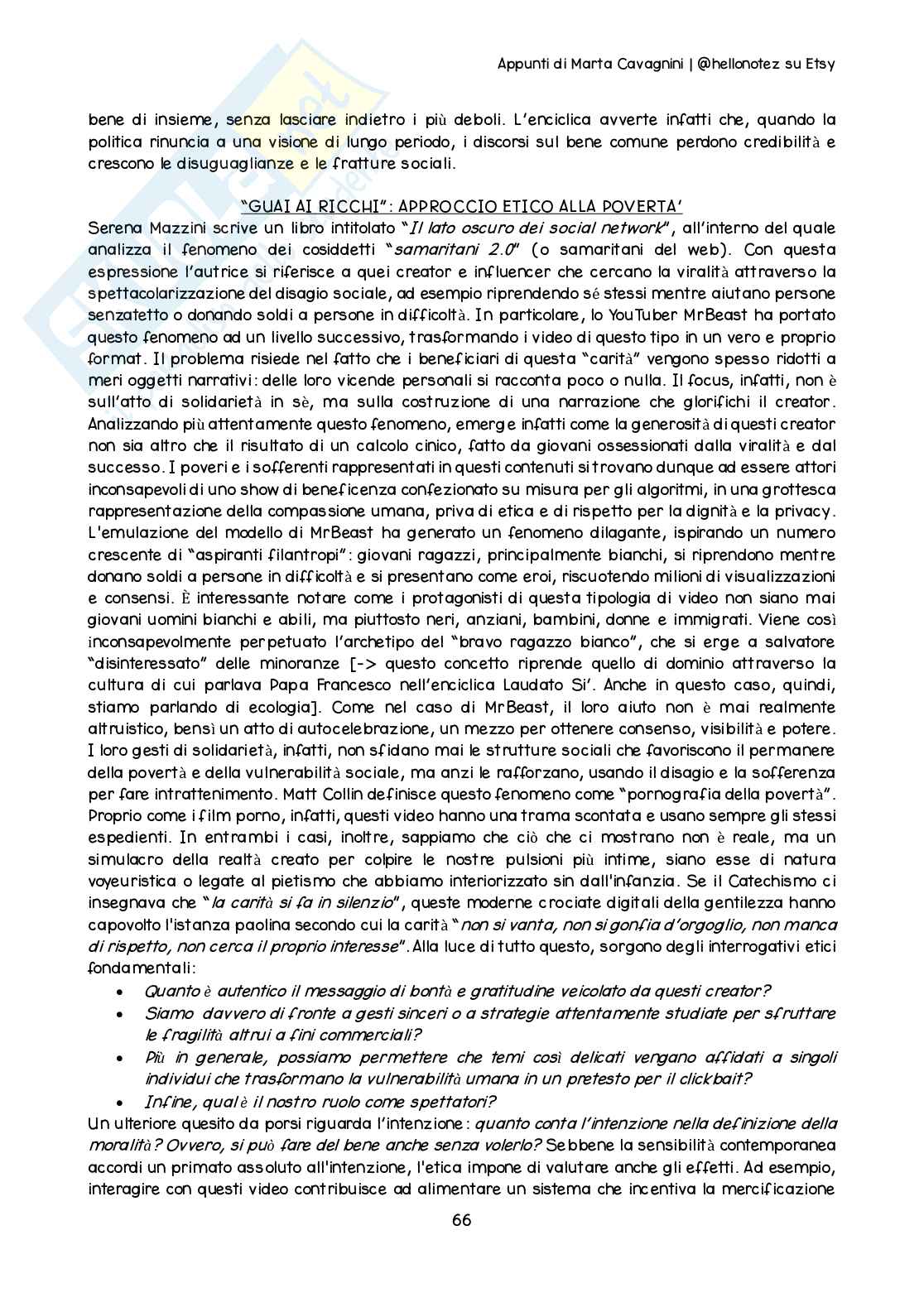 Riassunto esame Teologia 3, Prof. Cati Alice, libro consigliato Introduzione all’etica cristiana, Piana Pag. 66