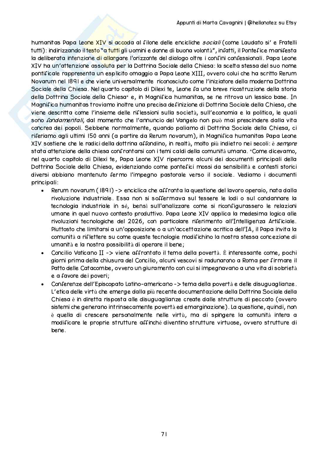 Riassunto esame Teologia 3, Prof. Cati Alice, libro consigliato Introduzione all’etica cristiana, Piana Pag. 71