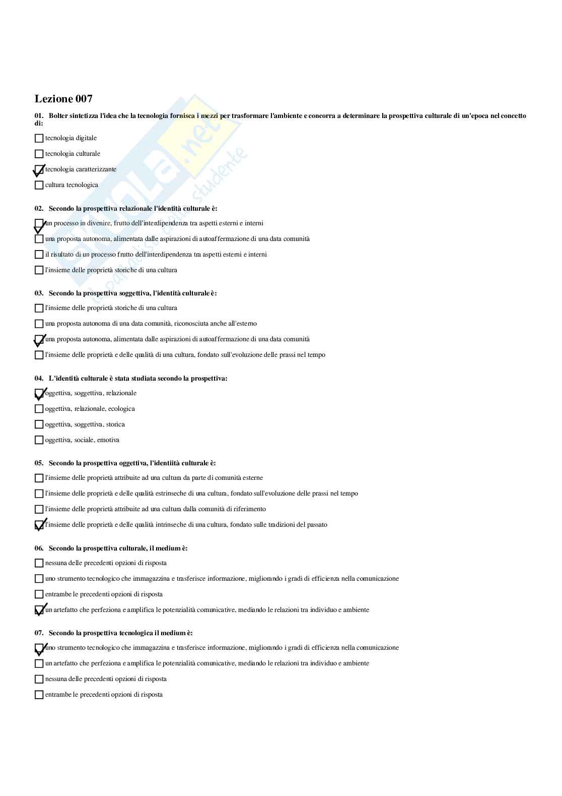 Paniere Psicologia generale  - Risposte multiple (2026) Pag. 16