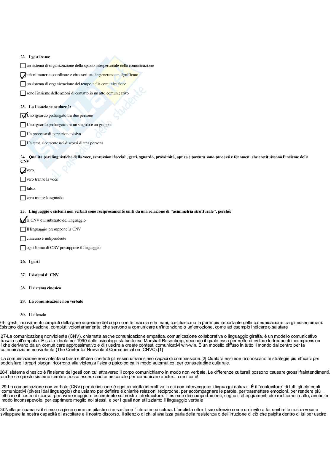 Paniere Psicologia generale  - Risposte multiple (2026) Pag. 46