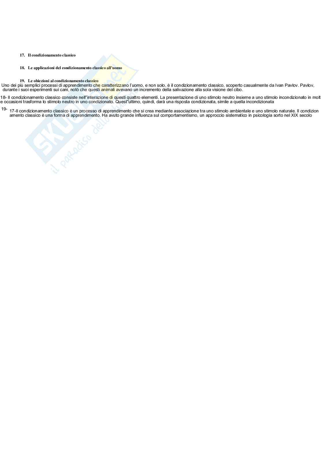 Paniere Psicologia generale  - Risposte multiple (2026) Pag. 81