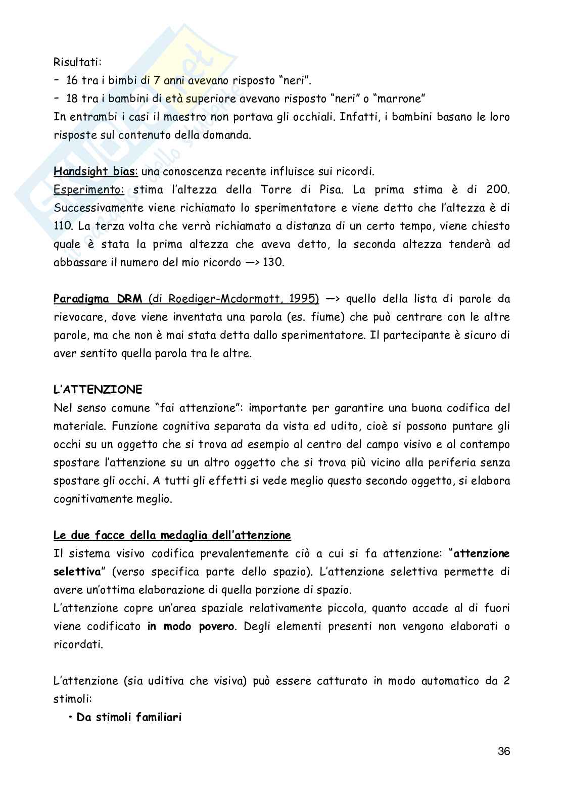Appunti lezione di Psicologia dell'apprendimento e della memoria Pag. 36