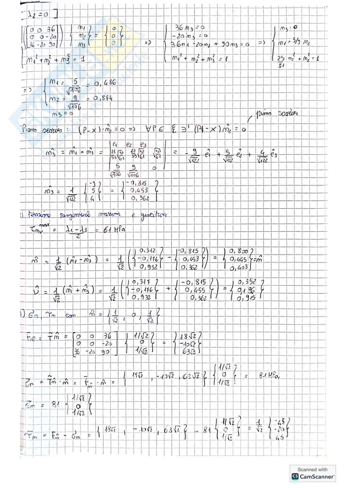Raccolta esercizi Scienza delle costruzioni - Analisi della tensione Pag. 11