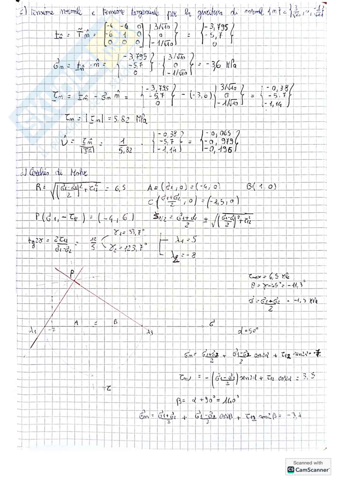 Raccolta esercizi Scienza delle costruzioni - Analisi della tensione Pag. 21