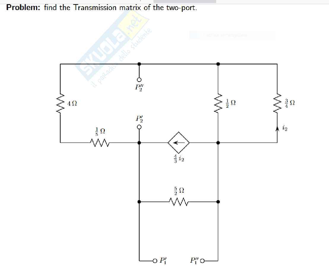 Esercizi svolti di Elettrotecnica sui doppi bipoli in regime stazionario - Parte 1 Pag. 1