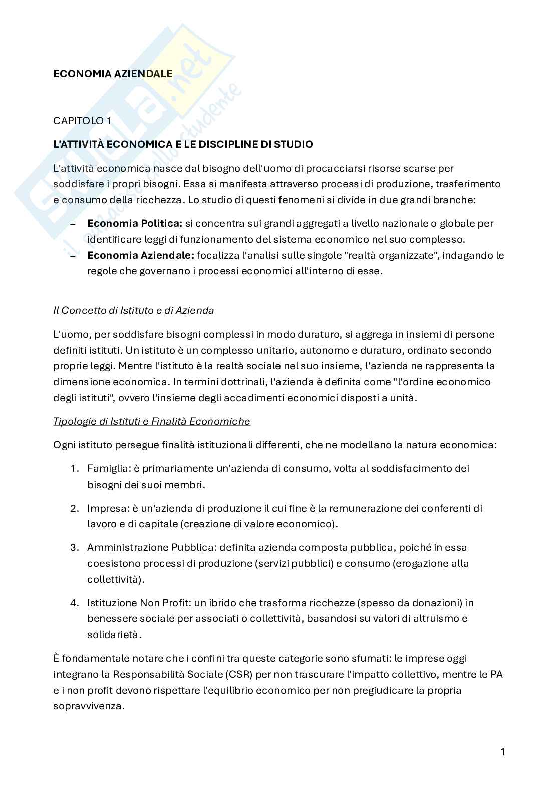 Economia aziendale Pag. 1