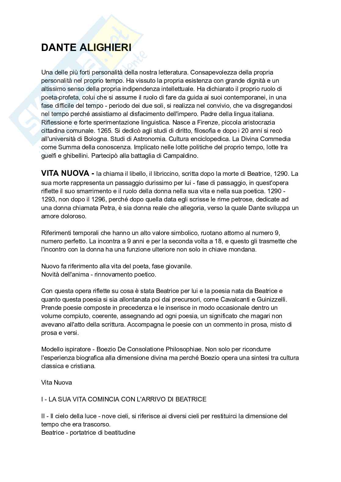 Dante Alighieri - Vita Nuova Pag. 1