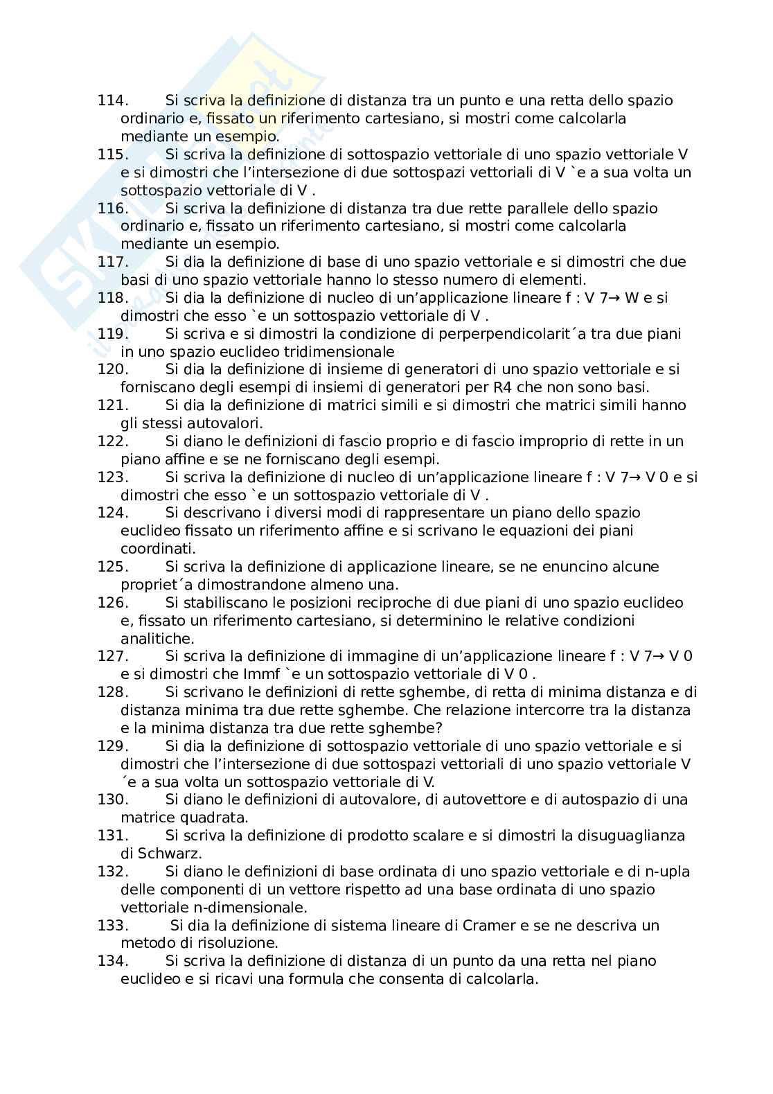 Domande teoriche Geometria e algebra lineare Pag. 6