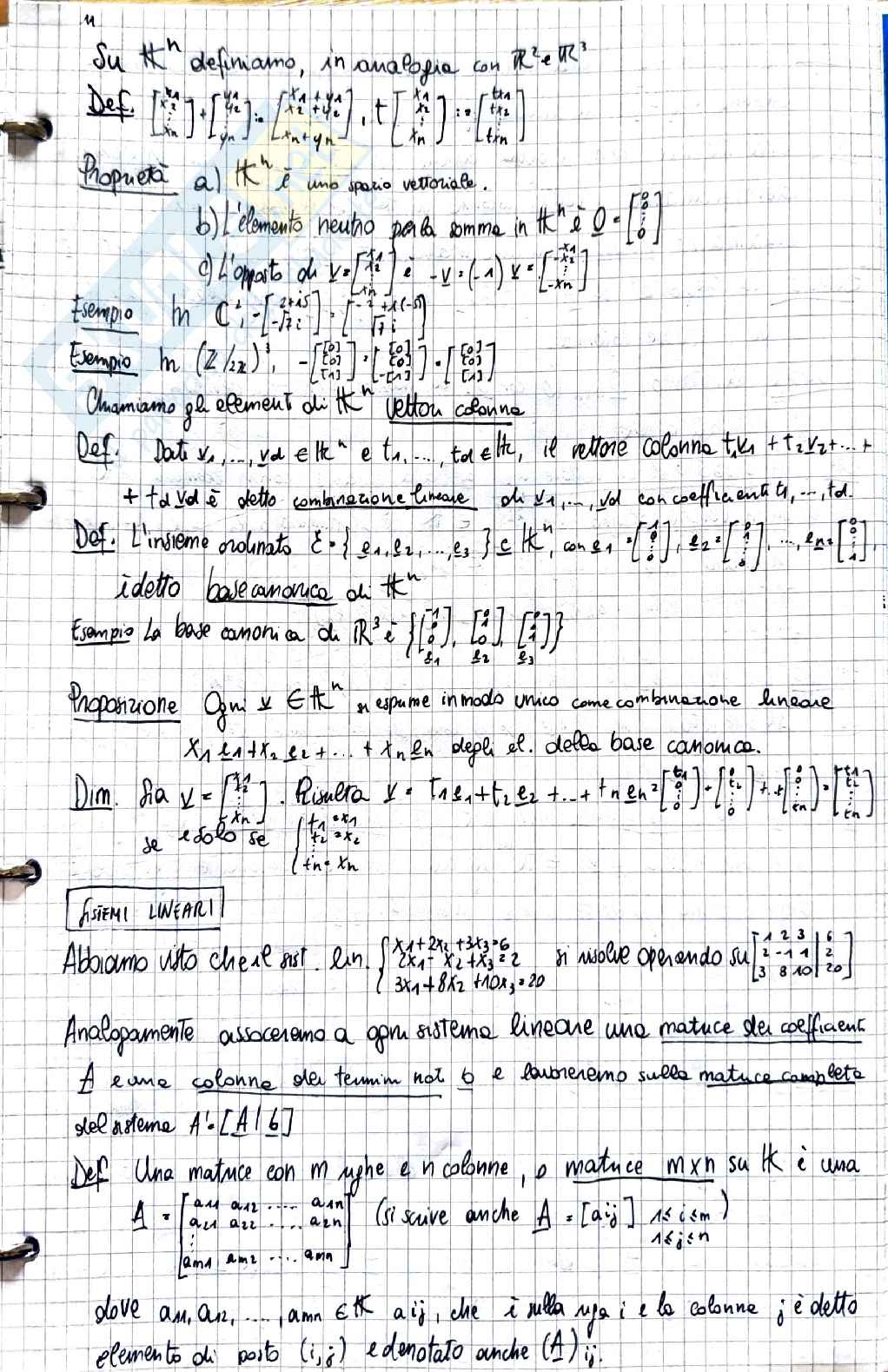 Geometria e algebra lineare: guida pratica al metodo di Gauss per sistemi lineari Pag. 1