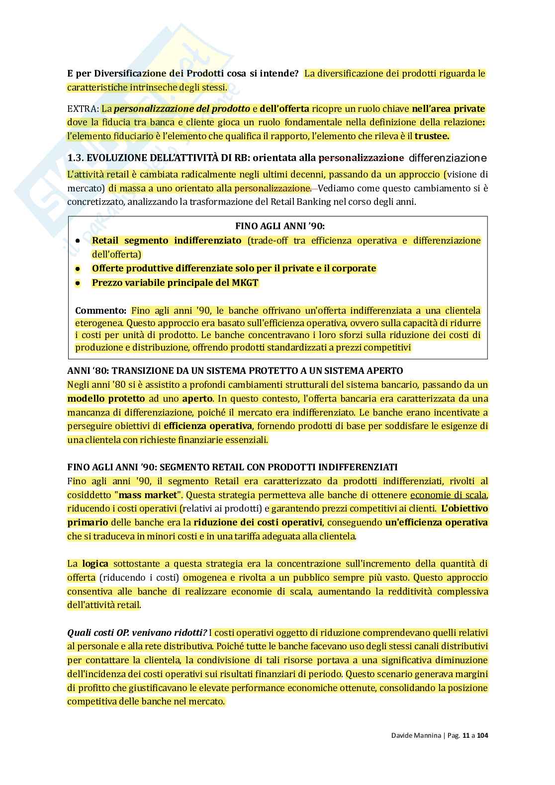 Economia delle gestione bancarie Pag. 11