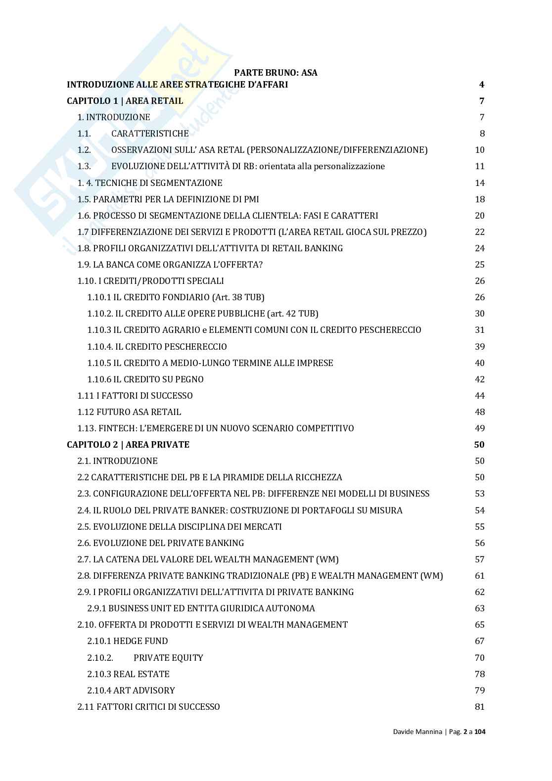 Economia delle gestione bancarie Pag. 2