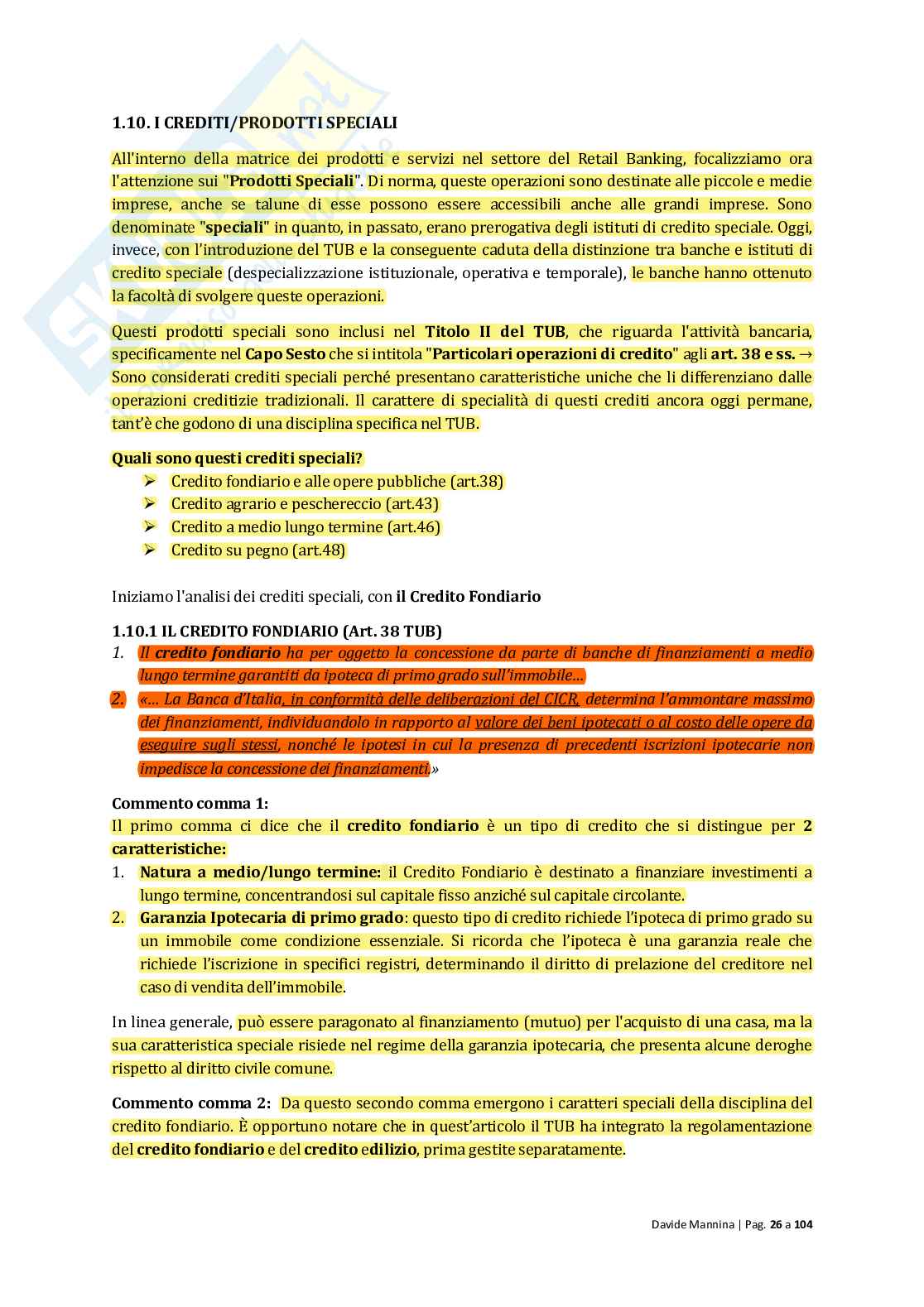 Economia delle gestione bancarie Pag. 26