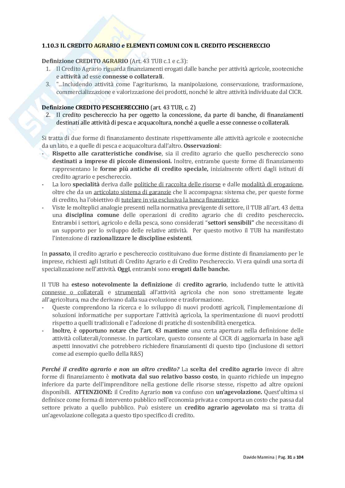 Economia delle gestione bancarie Pag. 31