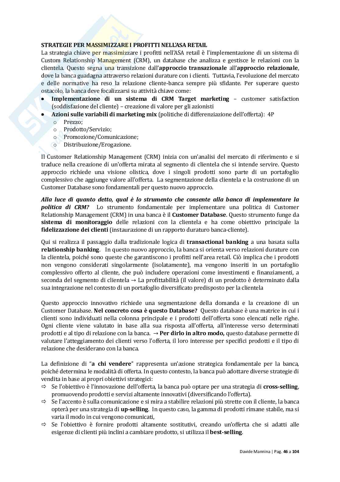 Economia delle gestione bancarie Pag. 46