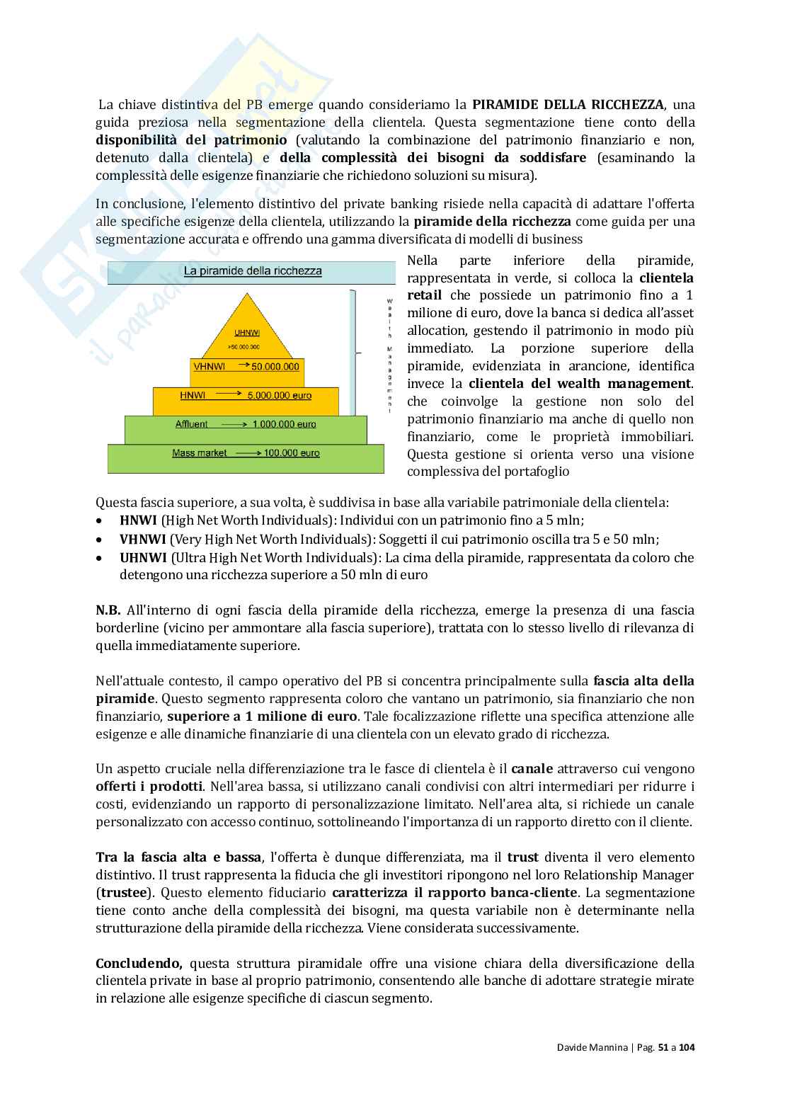 Economia delle gestione bancarie Pag. 51