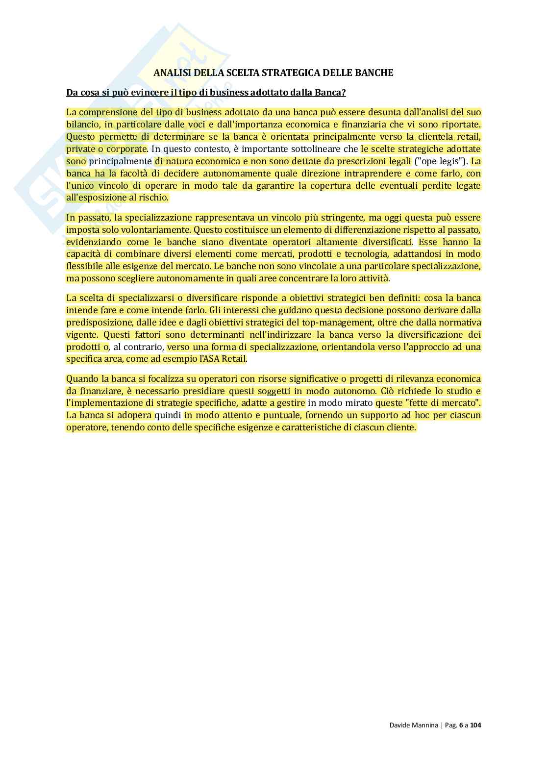 Economia delle gestione bancarie Pag. 6