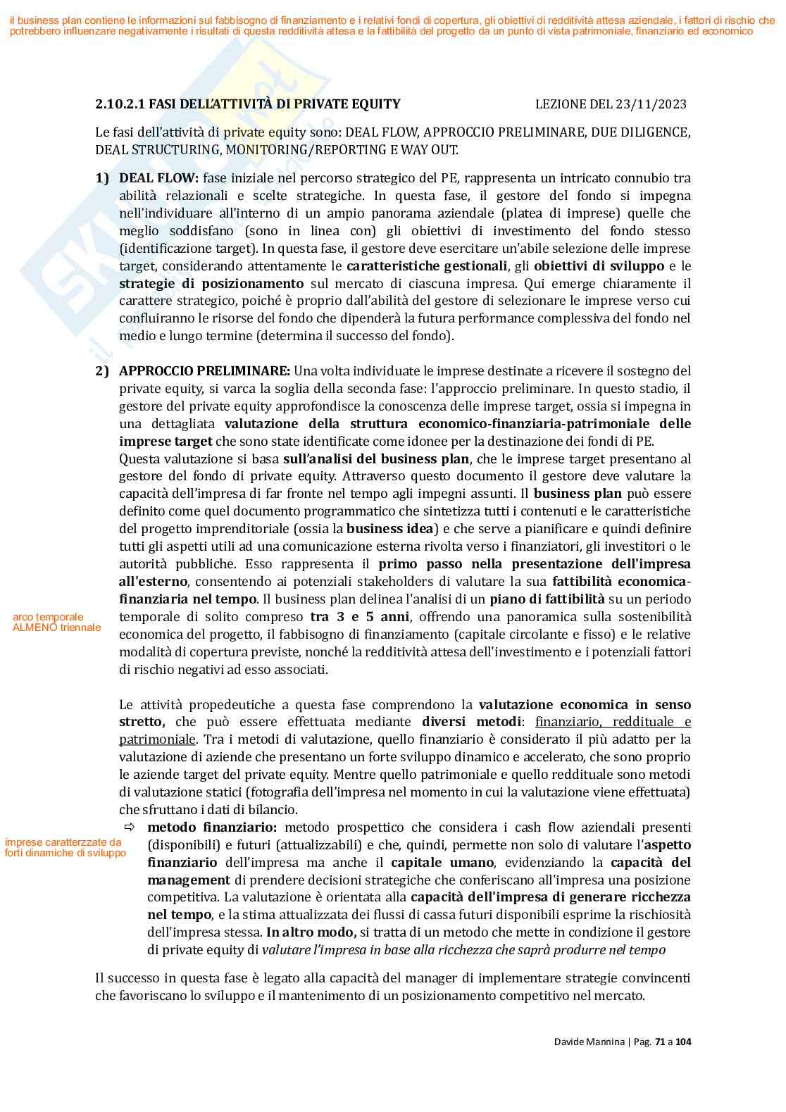 Economia delle gestione bancarie Pag. 71
