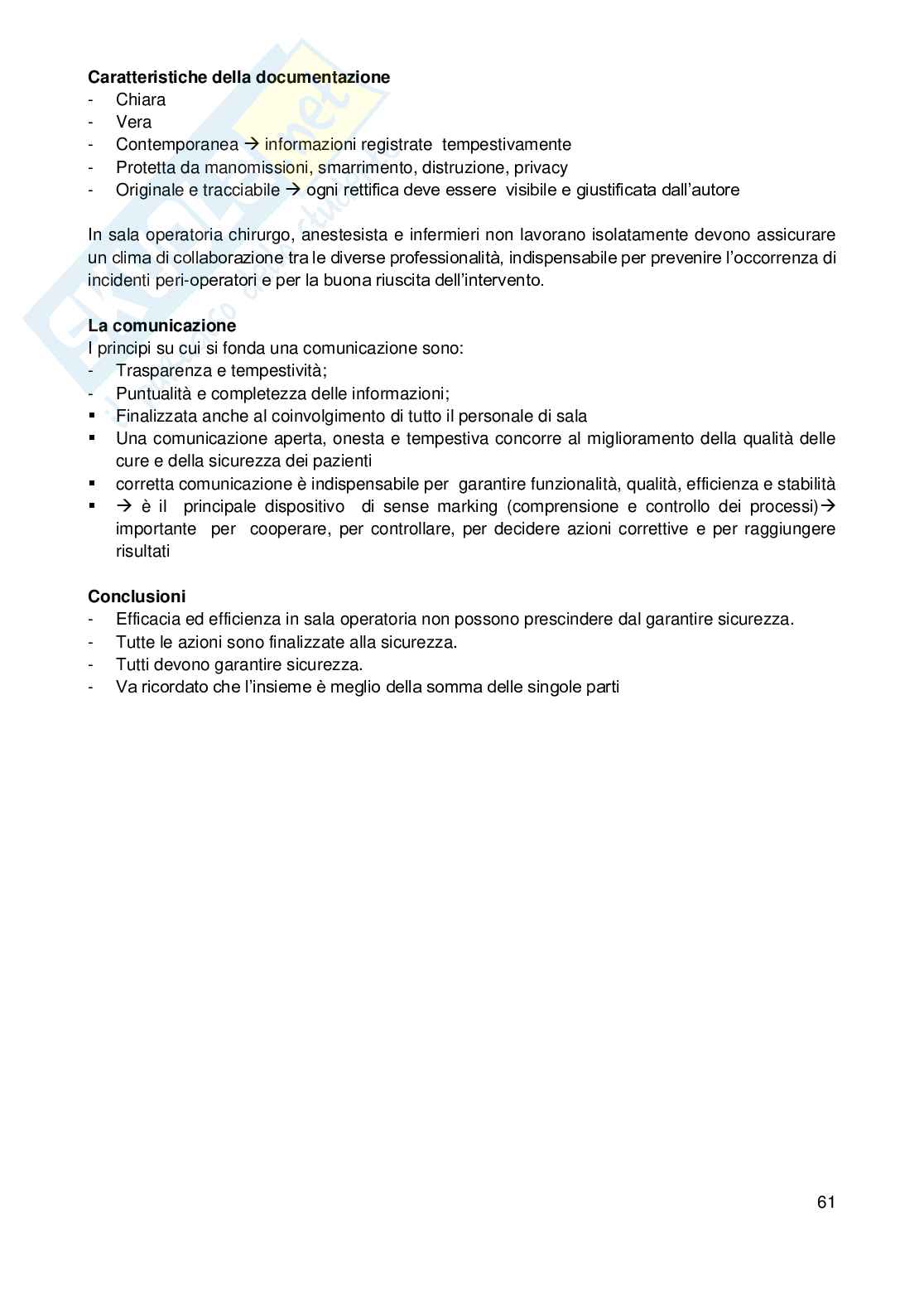 Assistenza al paziente chirurgico Pag. 61