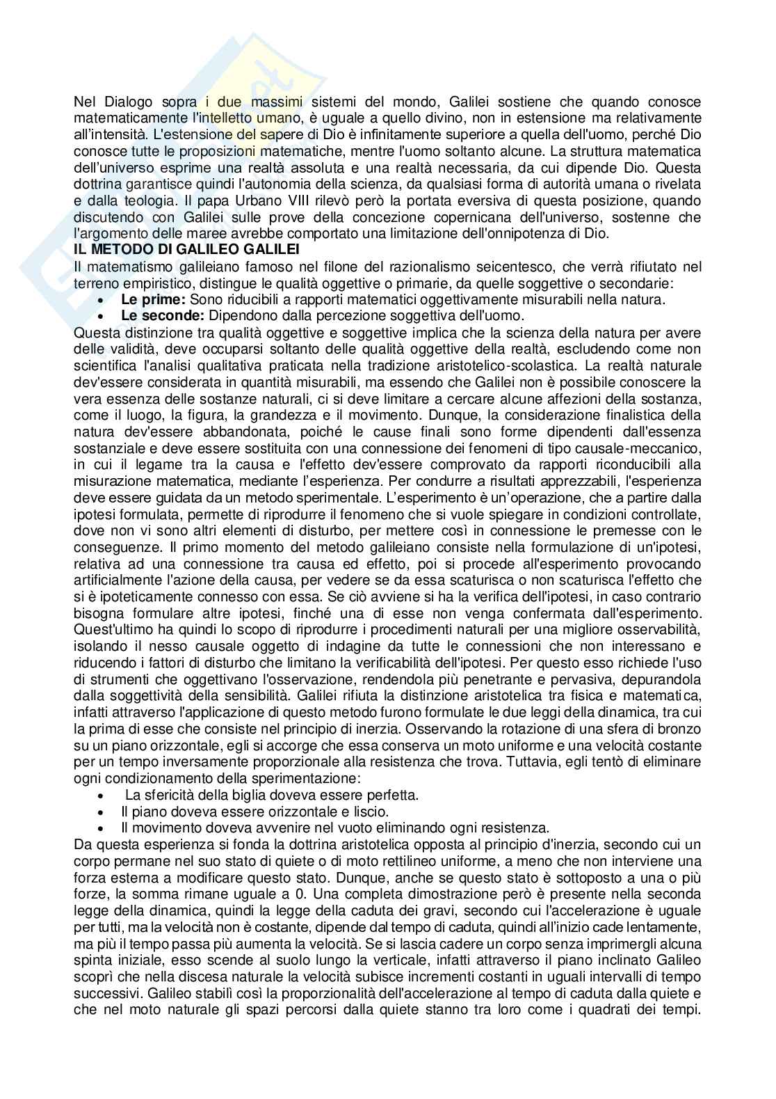 Riassunto esame Storia della filosofia, Prof. Coco Emanuele, libro consigliato Storia della filosofia moderna , Mori Pag. 11
