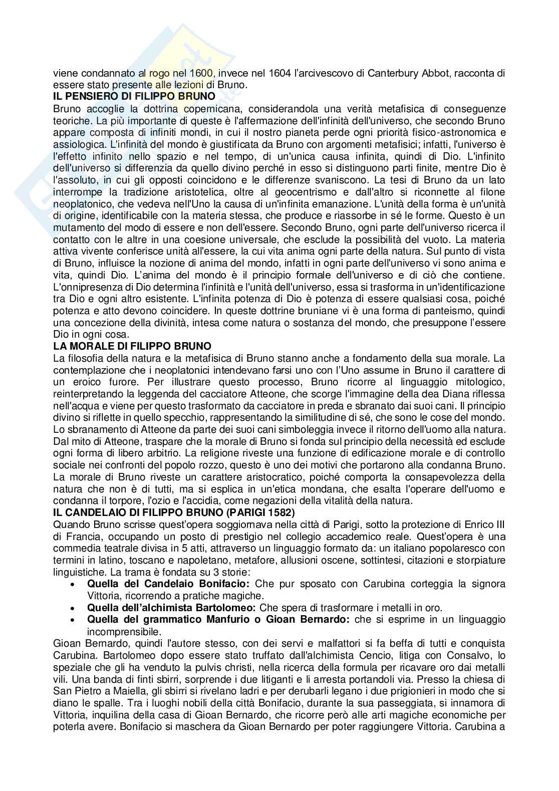 Riassunto esame Storia della filosofia, Prof. Coco Emanuele, libro consigliato Storia della filosofia moderna , Mori Pag. 2